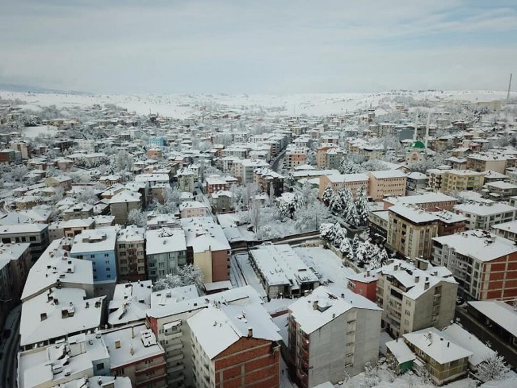 Samsun'un ilçelerinden kar manzaraları