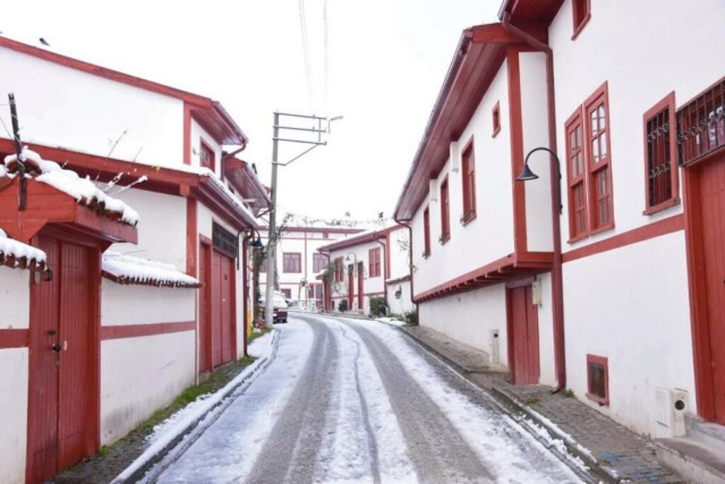 Samsun'un Vezirköprü ilçesinden kartpostallık kar manzaraları