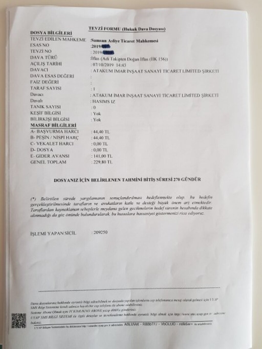 Atakum İmar İnşaat Şirketi Müdürü Osman Temiz iddialara belgelerle yanıt verdi