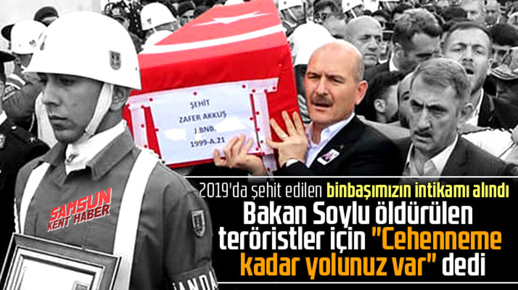 Süleyman Soylu, Samsunlu binbaşıyı şehit eden teröristin öldürüldüğünü duyurdu