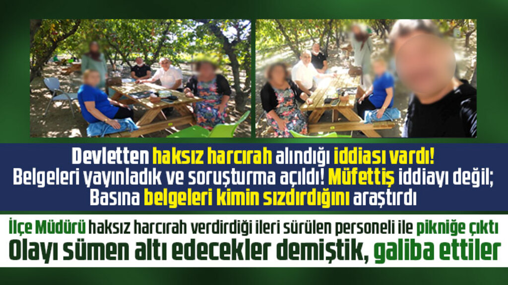 Canik İlçe Tarım Müdürü haksız harcırah iddiasının muhatabı personeli ile pikniğe çıktı