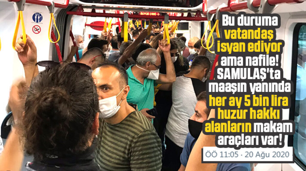 Korona Virüs var ama Samsun'da tramvaylar yine sıkış tıkış
