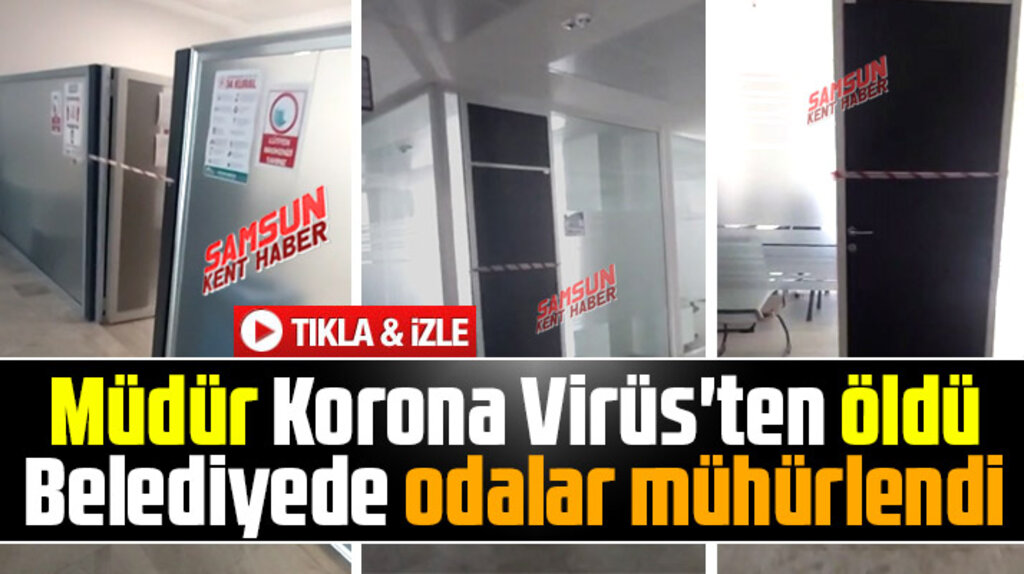 İlkadım Belediyesinde odalar Korona Virüs nedeniyle şeritlerle kapatıldı