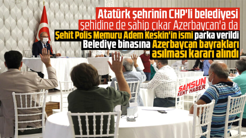 Samsun'da CHP'li Atakum Belediyesi şehidine de sahip çıktı Azerbaycan'a da