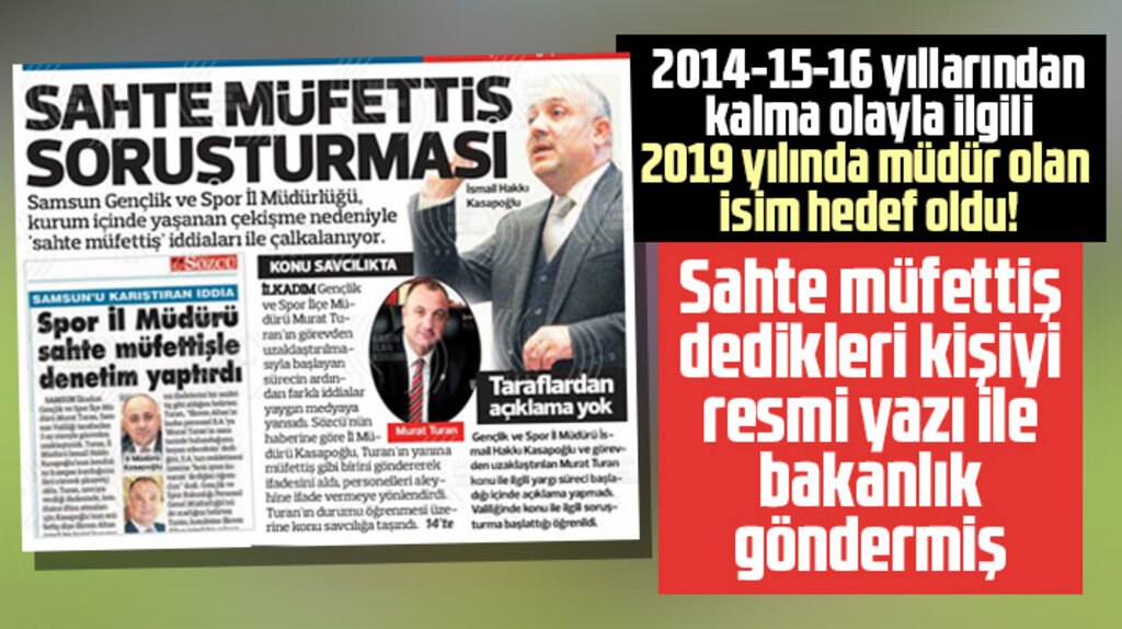 Samsun Gençlik ve Spor'da sahte müfettiş iddiası gerçeği yansıtmıyor