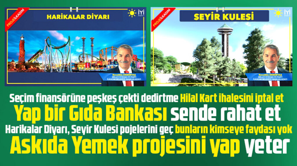 Necattin Demirtaş'a seçim vaadi projeleri ile ilgili öneriler var