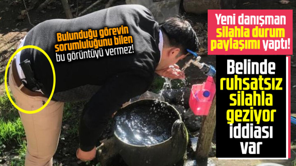 Samsun'da belediyenin danışmanı belinde silahla çekindiği fotoğrafları yayınladı