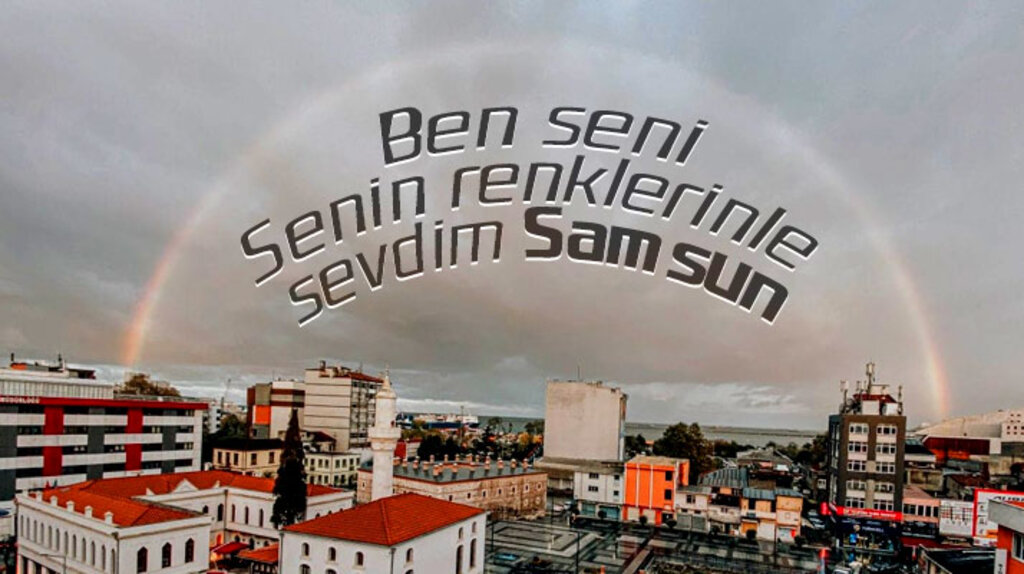 Samsun'da gökkuşağı çıktı gökyüzü renklendi