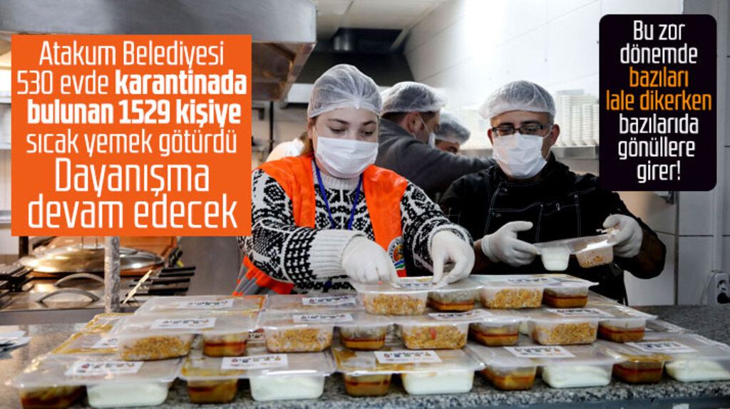 Samsun'da Atakum Belediyesi karantinada olan bin 529 kişiye sıcak yemek götürdü