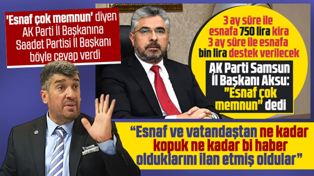 SP Samsun İl Başkanından AK Parti İl Başkanına kira yardımı tepkisi