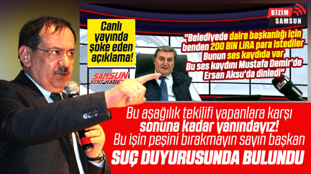 Mustafa Demir 200 bin lira istendi iddiası ile ilgili suç duyurusunda bulundu