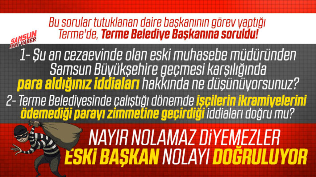 Samsun'da tutuklanan daire başkanı Terme Belediyesinde de zimmetine para mı geçirdi