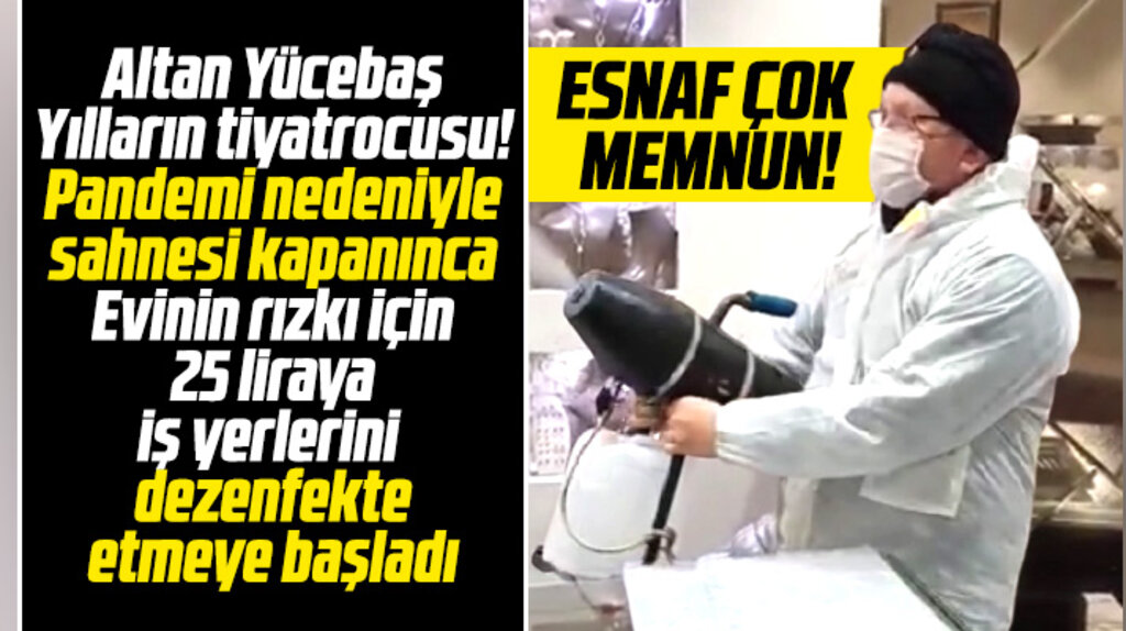 Samsun'da yılların tiyatrocusu sahnesi kapanınca iş yerlerini dezenfekte etmeye başladı