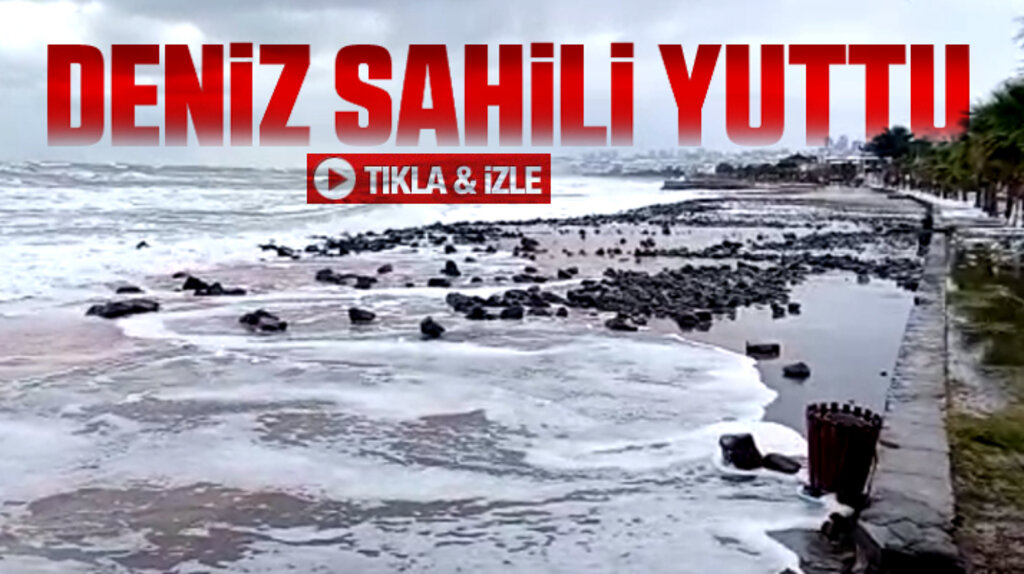 Samsun'da Atakum ilçesi sahilini dev dalgalar adeta yerle bir etti
