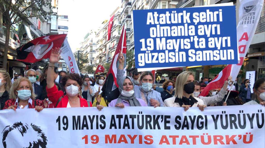 Samsun'da ADD 19 Mayıs'ın 102'inci yılında Atatürk'e Saygı yürüyüşü düzenledi