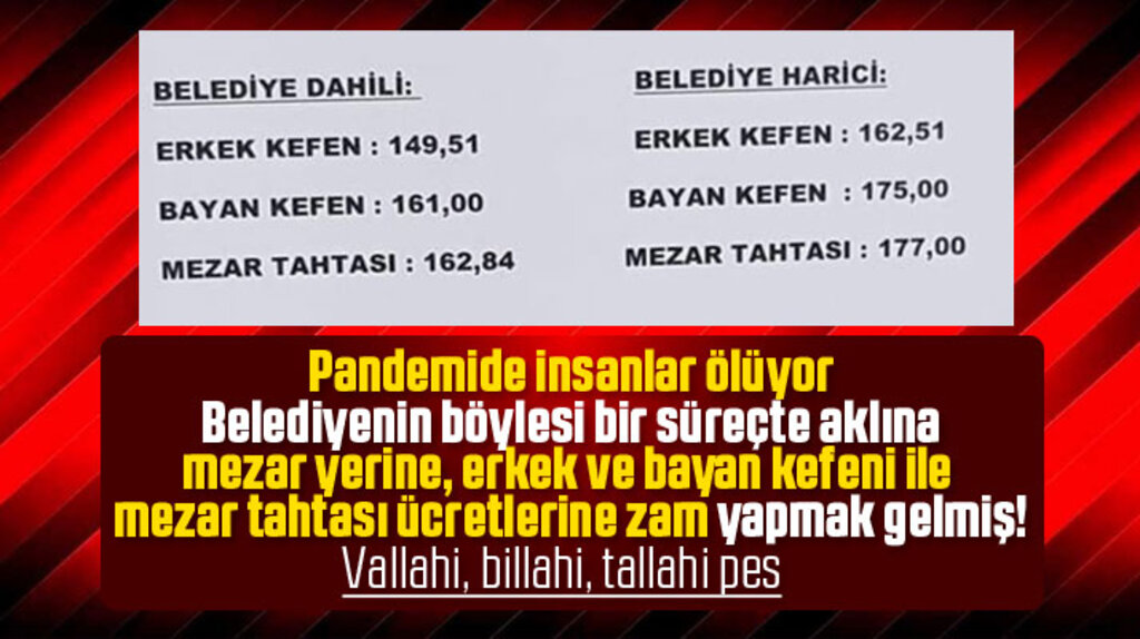Samsun'da 19 Mayıs Belediyesi pandemi sürecinde mezar yeri ücretlerine zam yaptı