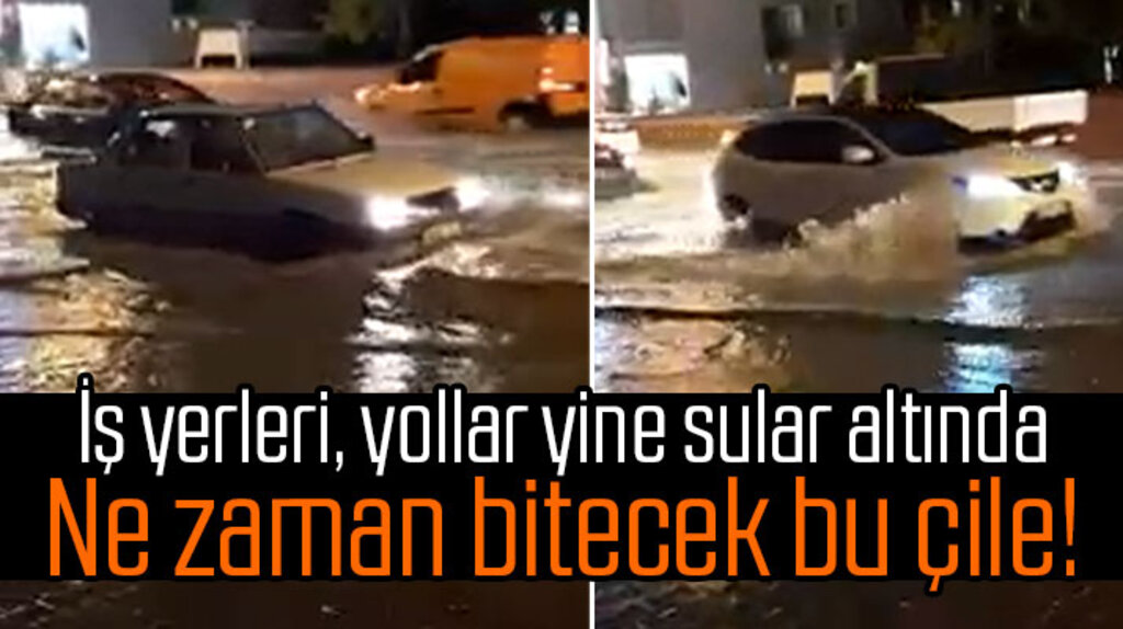 Samsun'a yine yağmur yağdı, cadde ve iş yerleri sular altında kaldı