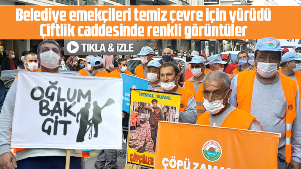 Samsun'da İlkadım Belediyesi temizlik işleri personeli Temiz Çevre için yürüdü