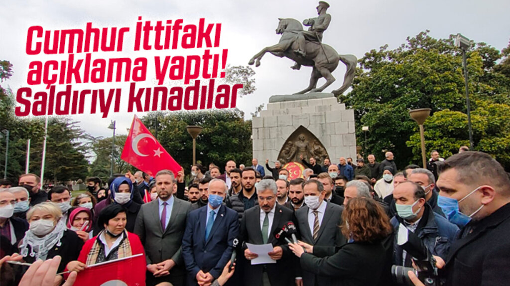 Samsun'da Atatürk Anıtı'na yapılan saldırıyı Cumhur İttifakı kınadı
