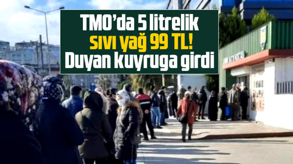 Samsun'da TMO satış noktasında 99 TL'lik sıvı yağ için uzun kuyruklar oluştu
