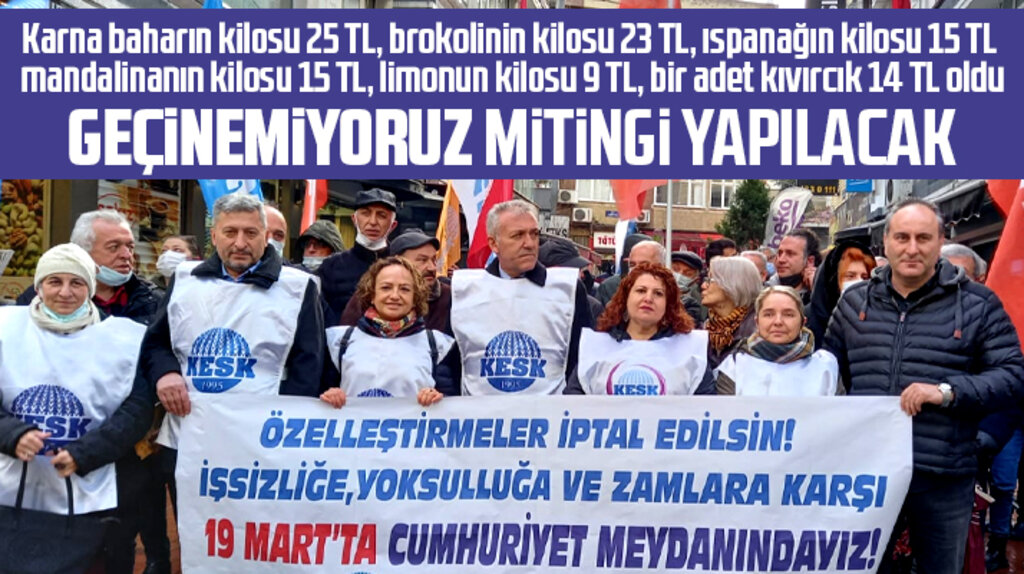 KESK Samsun Cumhuriyet Meydanında Geçinemiyoruz mitingi yapacak