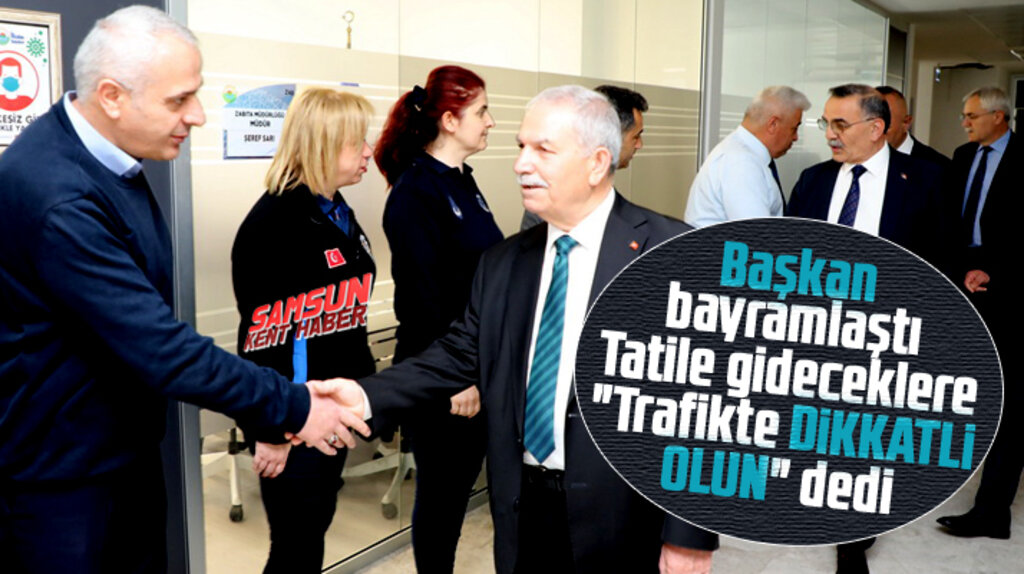 Samsun'da İlkadım Belediyesi Başkanı Demirtaş personel ile bayramlaştı