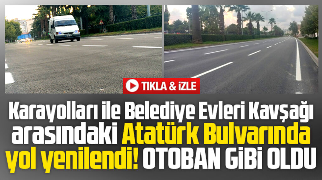 Samsun'da asfaltlanan Atatürk Bulvarı yeniden trafiğe açıldı