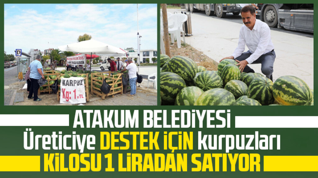 Samsun'da Atakum Belediyesi üreticiye destek için karpuzları kilosu 1 liradan sattı