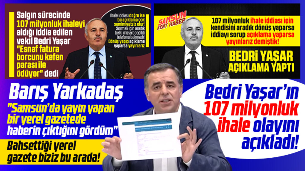 Samsun Kent Haber yazmıştı! Barış Yarkadaş 107 milyonluk ihaleyi açıkladı