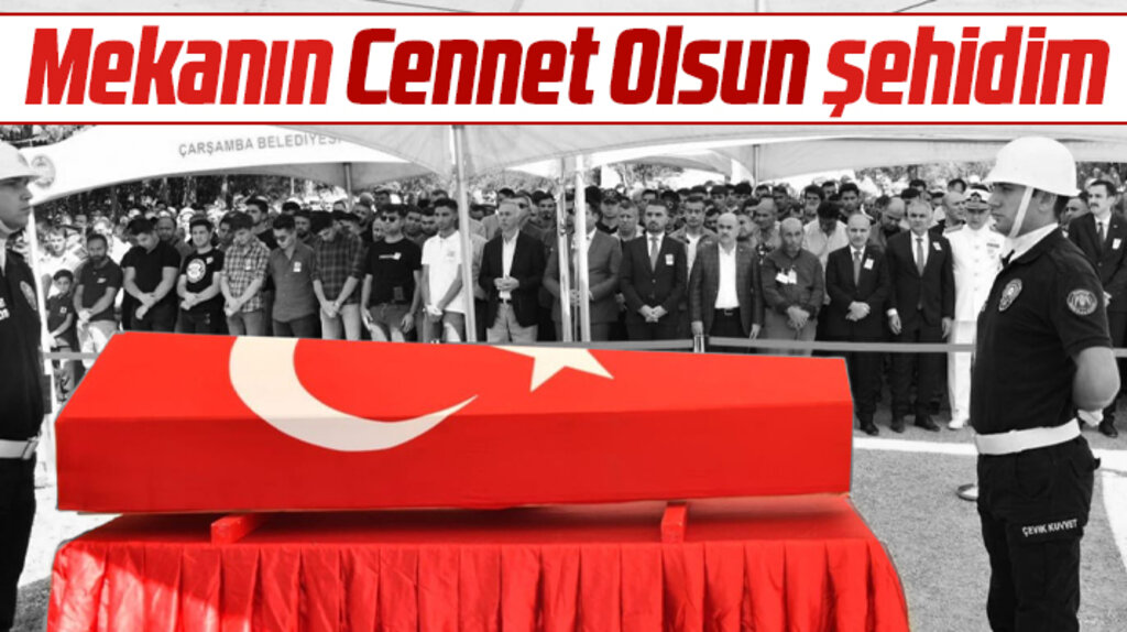 Samsun'un Ayvacık ilçesinde şehit polis Kenan Baş'ın cenazesi toprağa verildi