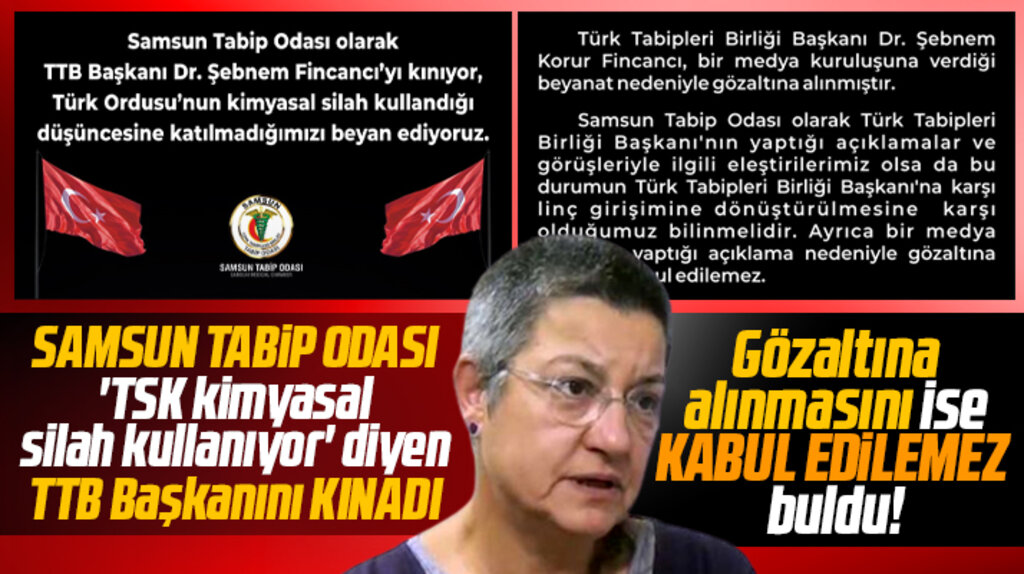 Samsun Tabip Odası, Fincancı'nın gözaltına alınmasını kabul edilemez buldu
