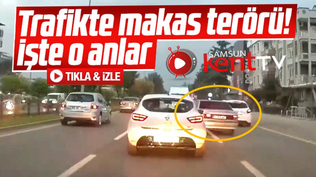 Samsun'da trafikte makas terörü! İşte o anlar biri!