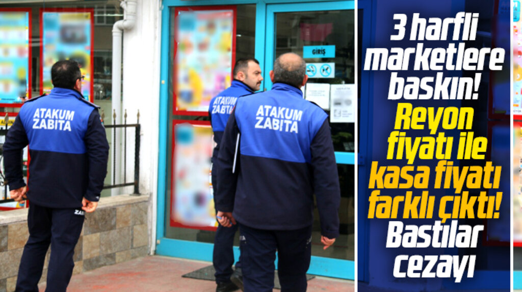 Samsun'da Atakum Belediyesi zabıtaları 3 harfli marketlere baskın yaptı