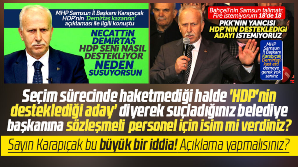MHP Samsun İl Başkanı, İYİ Partili belediyeye sözleşmeli personel için isim verdi iddiası