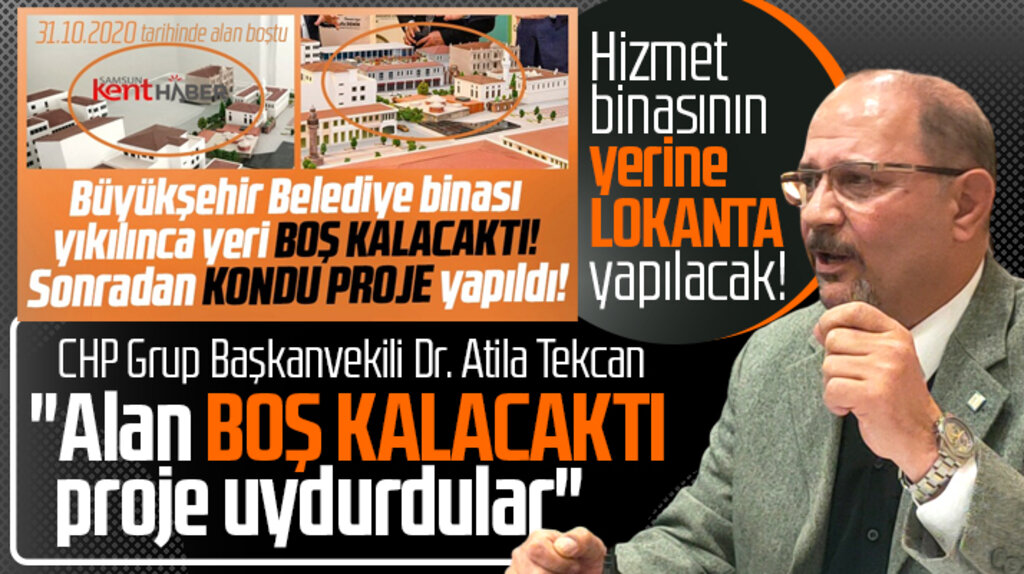 Samsun'da yıkılacak Büyükşehir hizmet binasının yerine lokanta yapılacak