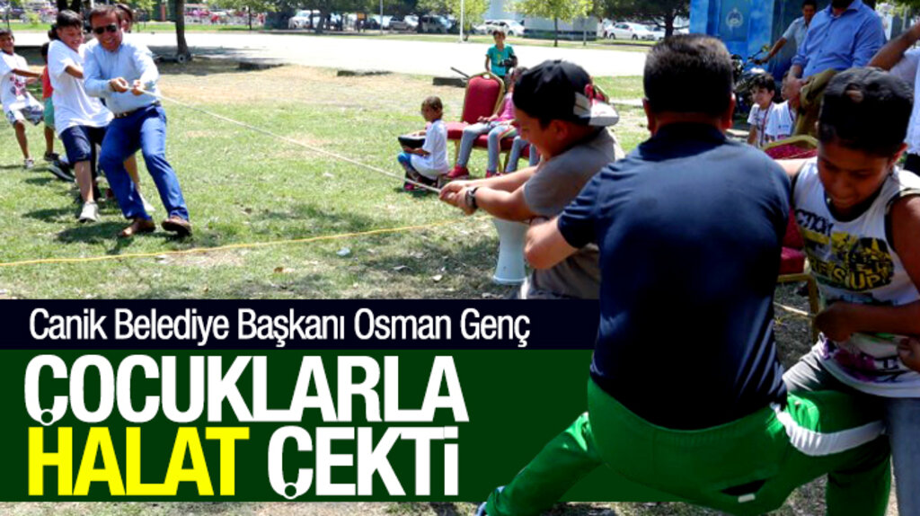 Osman Genç, Canik'in Mutlu Yüzleri etkinliğinde çocuklarla halat çekti