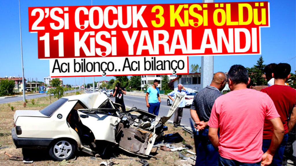 Samsun Kurban Bayramı tatilinde yaşanan iki trafik kazasında 3 kişi öldü, 11 kişi yaralandı
