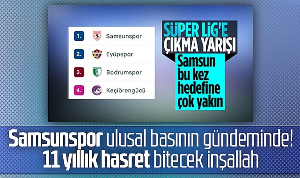 Samsunspor ulusal basının gündeminde! Şampiyonluğa çok yakın
