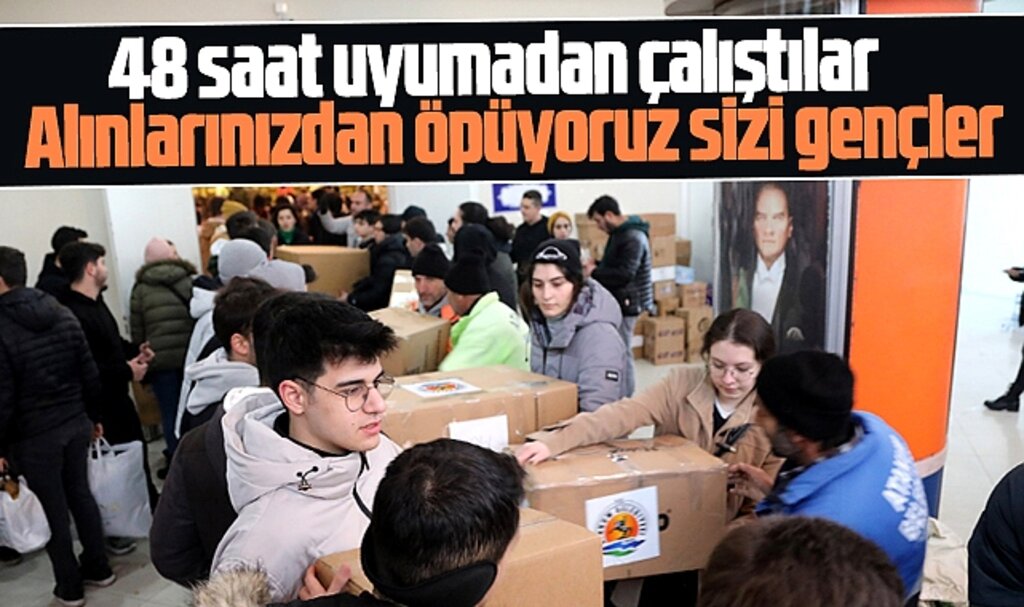 Samsun'da Atakumlu gençler deprem bölgesi için 48 saat uyumadan çalıştı