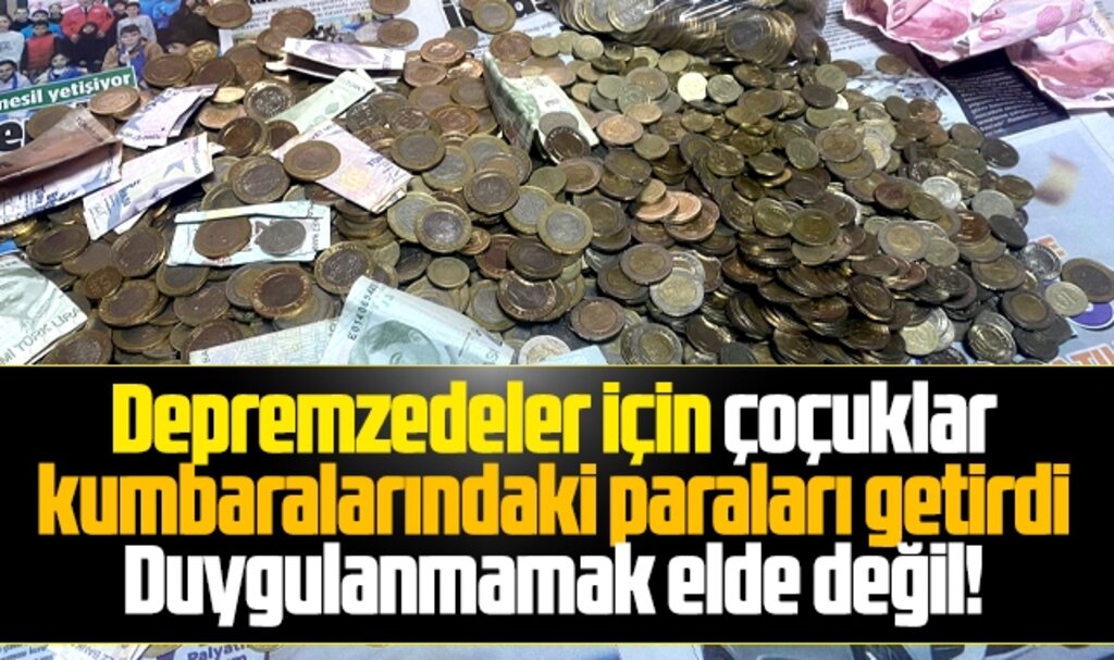 Samsun'da çocuklar depremzedeler için kumbaralarındaki paraları getirdi