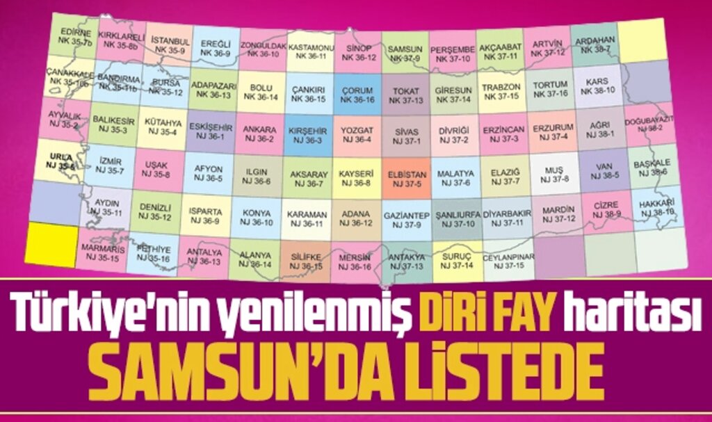 Samsun'da o haritada! Türkiye'nin diri fay hattı haritası yayınlandı