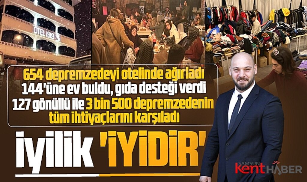 Samsun'da Otel 1919 15 günde 3 bin 500 depremzedenin ihtiyaçlarını karşıladı