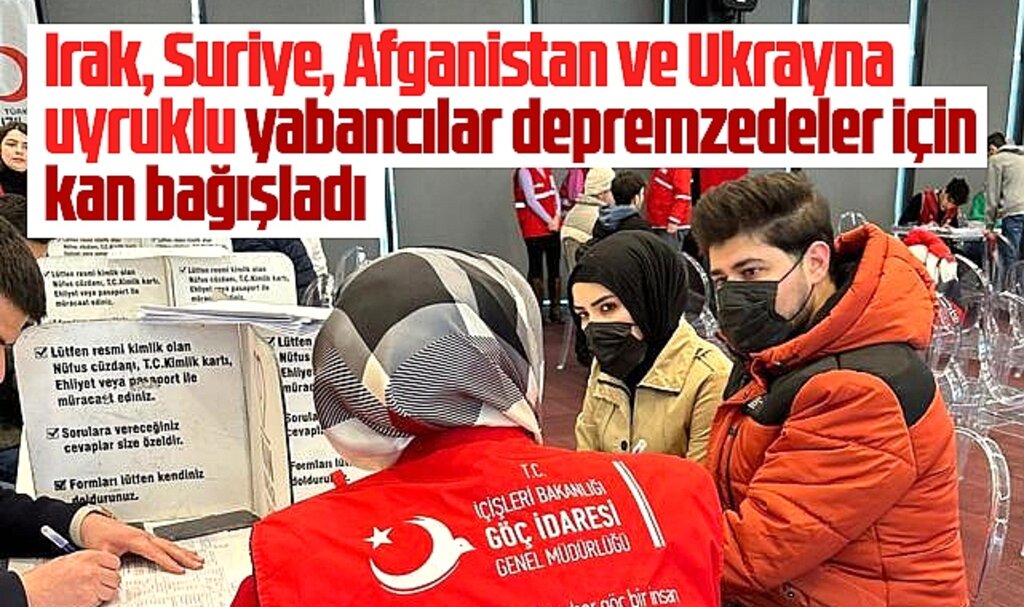 Samsun'da yabancı uyruklu vatandaşlar depremzedeler için kan bağışı yaptı