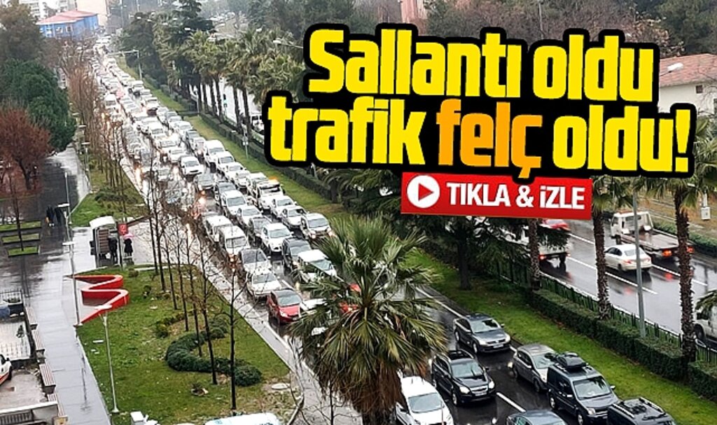 Samsun sallandı trafik felç oldu