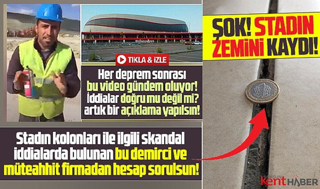 Samsun yeni 19 Mayıs Stadı'nın zemini kaydı!