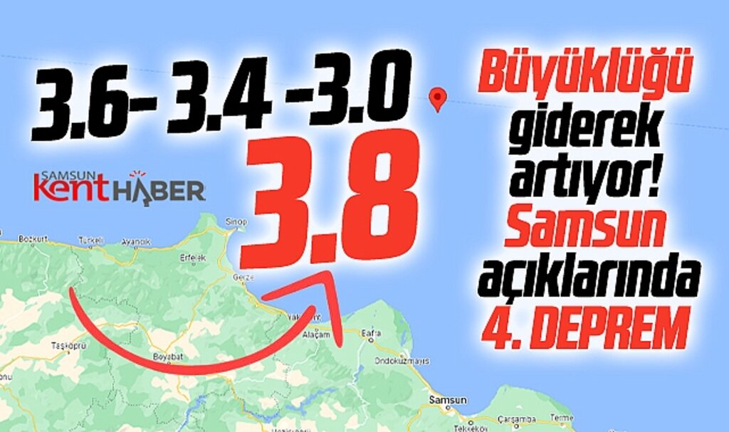 Samsun açıklarında 4. kez deprem oldu! Büyüklüğü giderek artıyor