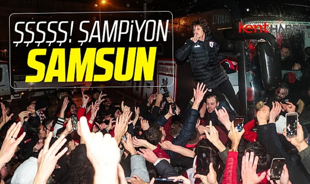 Samsunspor 5-1'lik Bolu galibiyeti sonrası şampiyon gibi karşılandı