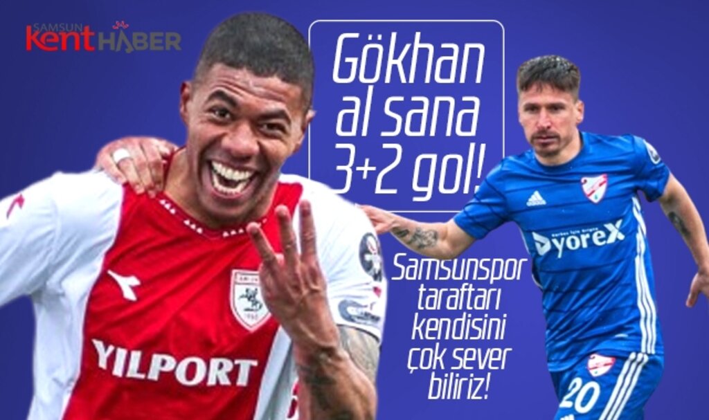 Samsunspor fırtına gibi esti Gökhan al sana 5 gol