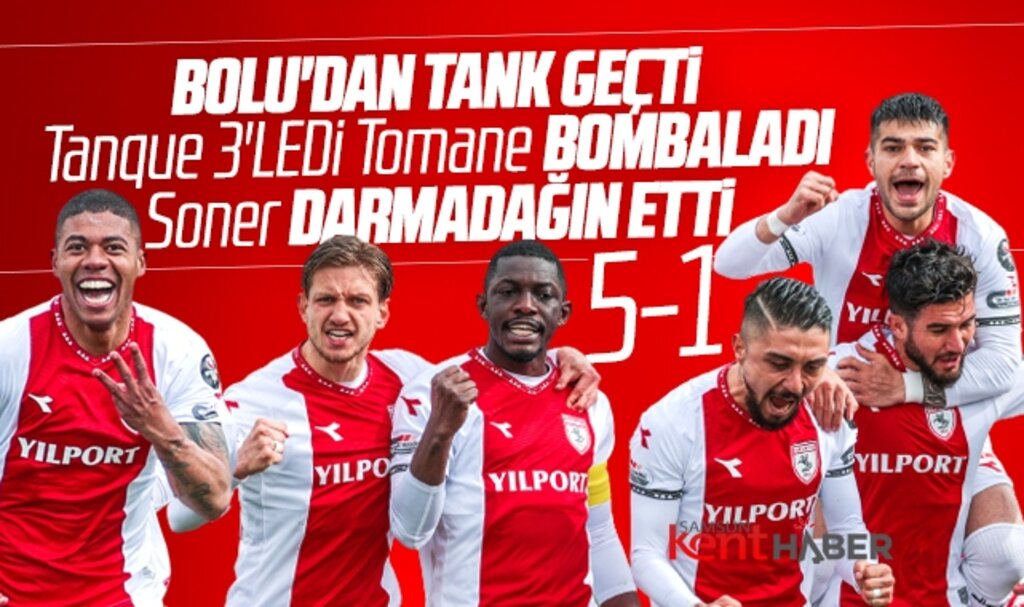 Yılport Samsunspor, Dyorex Boluspor'u 5-1 yenerek darmadağın etti