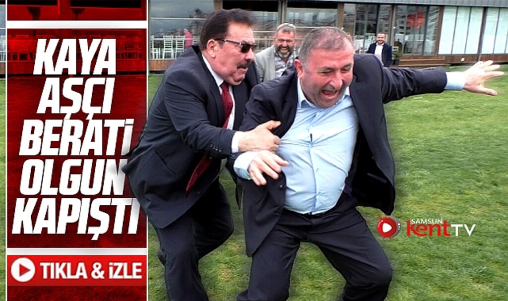 Samsun'da Kaya Aşçı ve Berati Olgun'un mini güreşi yüzleri güldürdü